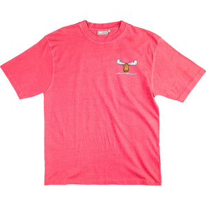 Happy Moose T-Shirt - Small Chest Print - Pink