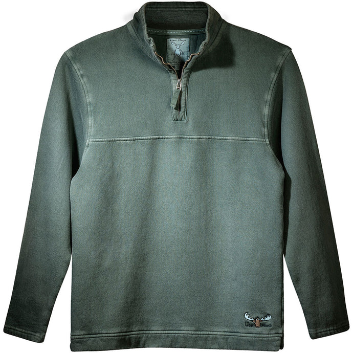 Uber Moose 1/4 Zip Fleece Sweater in Green