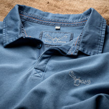 Pique Polo Shirt Detail in Blue