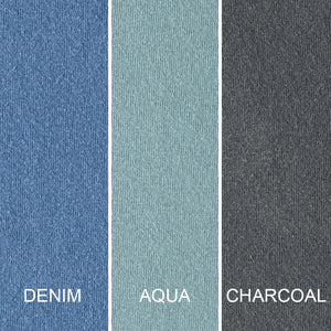 Colours: Denim, Aqua and Charcoal