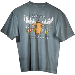 Uber Survival T-Shirt - Large Back Print - Grey