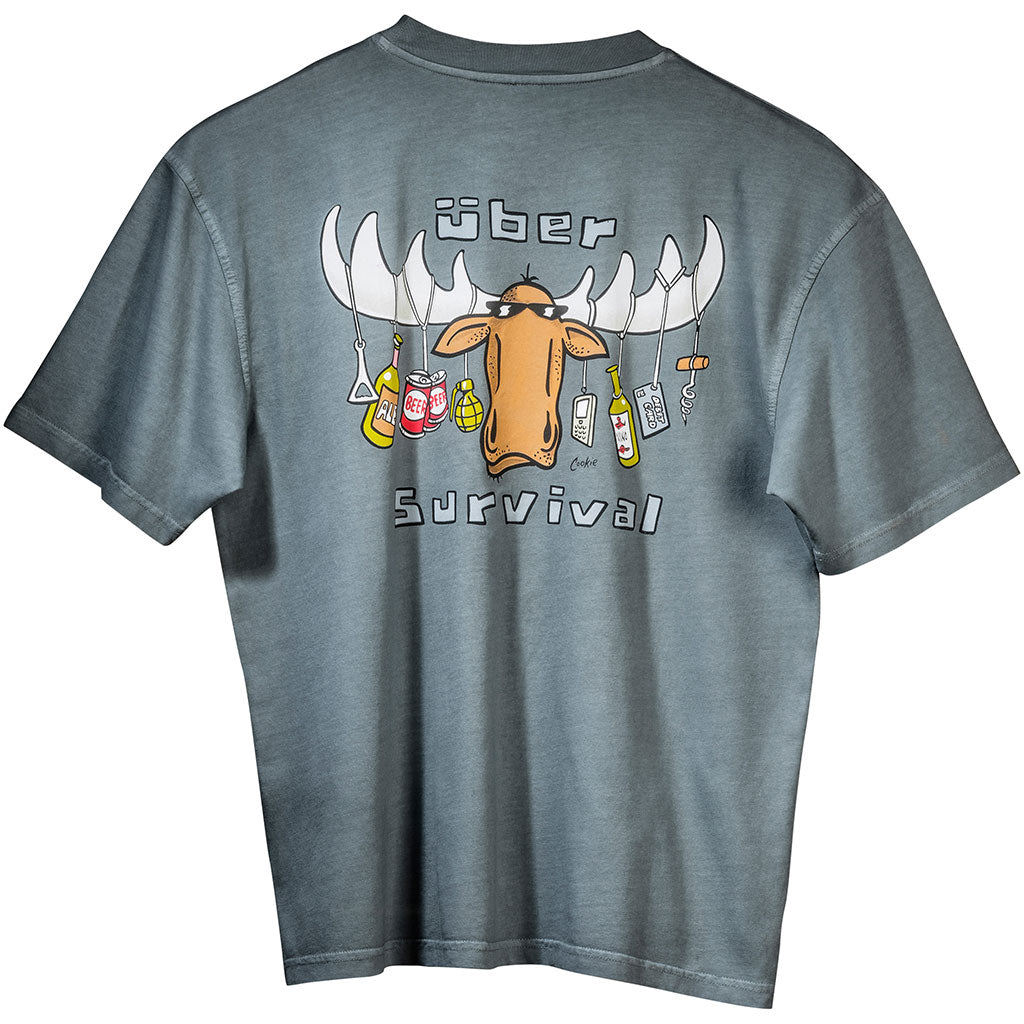 Uber Survival T-Shirt - Large Back Print - Grey