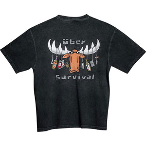 Uber Survival T-Shirt - Large Back Print - Graphite