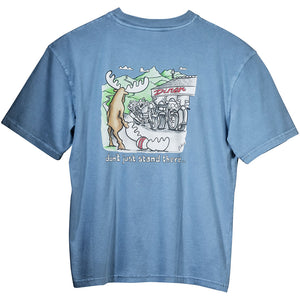 Don't Just Stand There T-Shirt - Large Back Print - Denim
