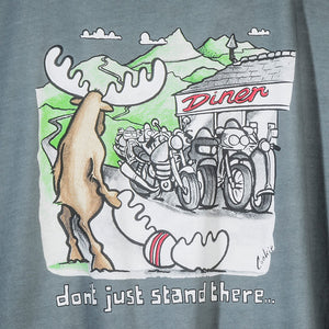 Don't Just Stand There T-Shirt - Large Back Print - Grey
