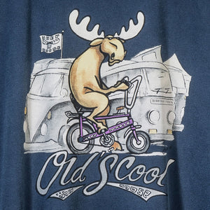 Old's Cool Chopper T-Shirt - Large Back Print - Indigo