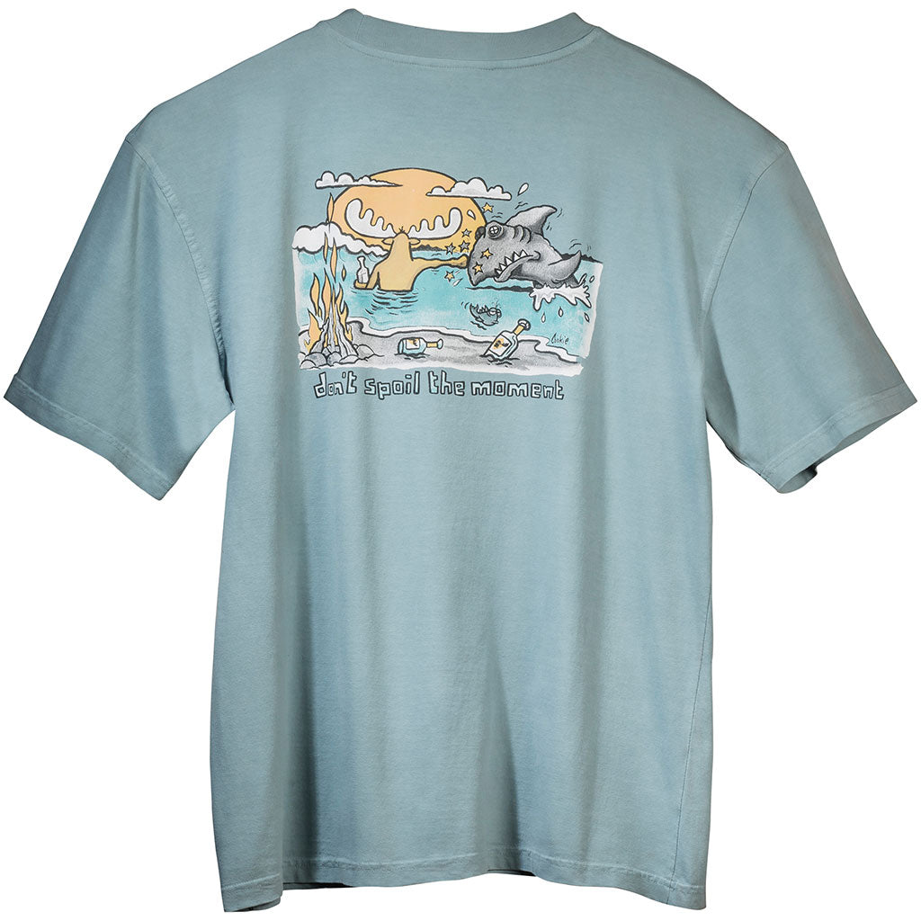 Don't Spoil The Moment T-Shirt - Large Back Print - Aqua