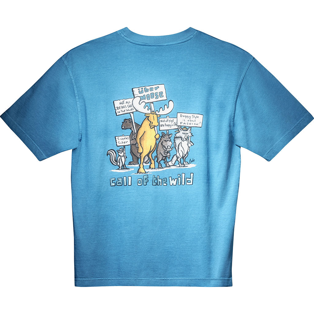 Call Of the Wild T-Shirt - Large Back Print - Alaskan Blue