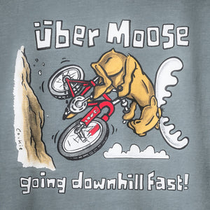 Going Downhill Fast T-Shirt - Large Back Print - Grey