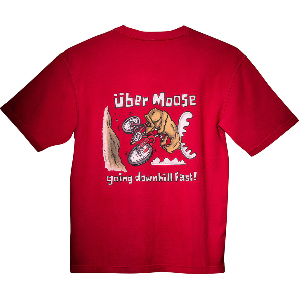 Going Downhill Fast T-Shirt - Large Back Print - Red