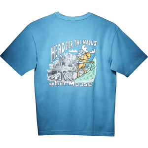 Head for the Hills T-Shirt - Large Back Print - Alaskan Blue