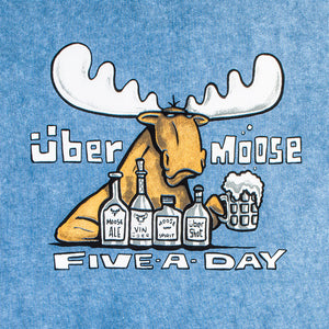 Five A Day T-Shirt - Large Back Print - Denim