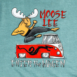 Moose Lee T-Shirt - Large Back Print - Aqua
