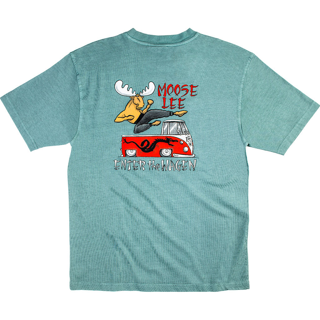 Moose Lee T-Shirt - Large Back Print - Aqua