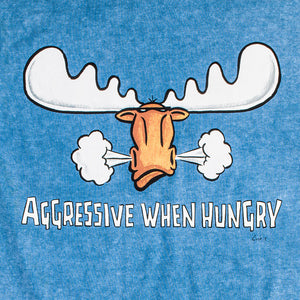 Aggressive When Hungry T-Shirt - Large Back Print - Denim