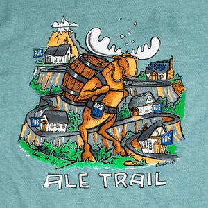 Ale Trail T-Shirt - Large Back Print - Aqua